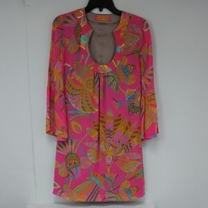 Trina Turk Bonita Silk Shift Multicolor Floral Dress